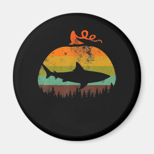 Aimant Cadeaux d'Halloween Citrouilles de requins Vintage