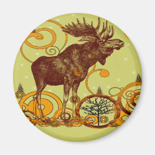 Aimant Cadeaux d'orignaux vintages