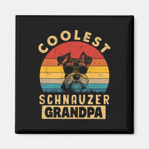 Aimant Cadeaux Drôles de Grand-Papa Schnauzer Vintage le 
