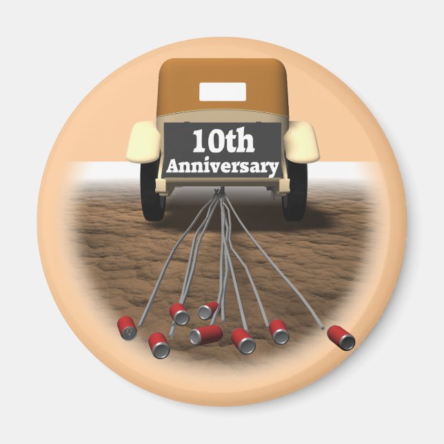 Aimant Cadeaux du 10e anniversaire du Mariage (Devant)