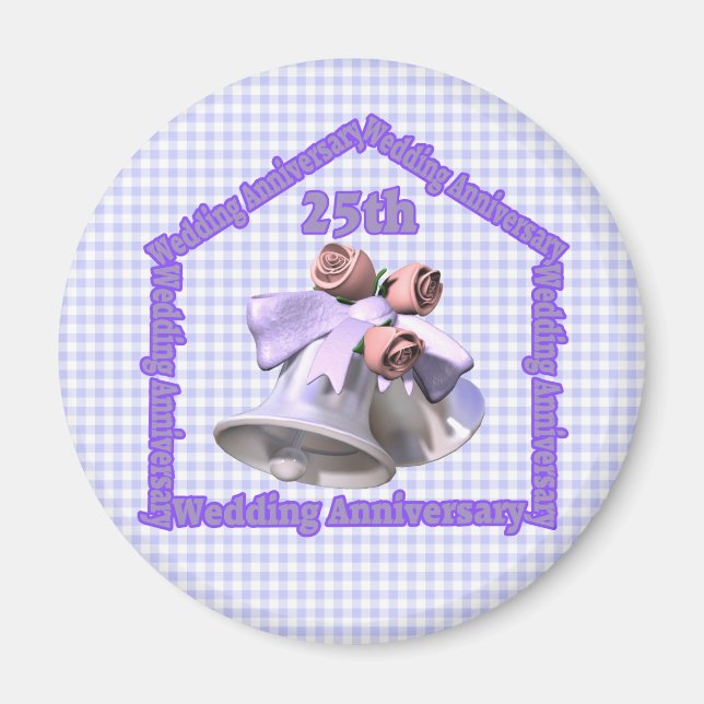 Aimant Cadeaux du 25e anniversaire du Mariage (Devant)