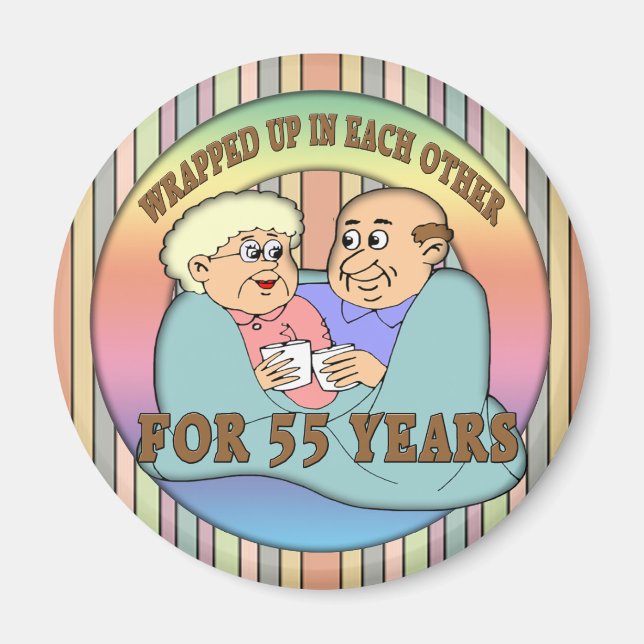 Aimant Cadeaux du 55e anniversaire du Mariage (Devant)