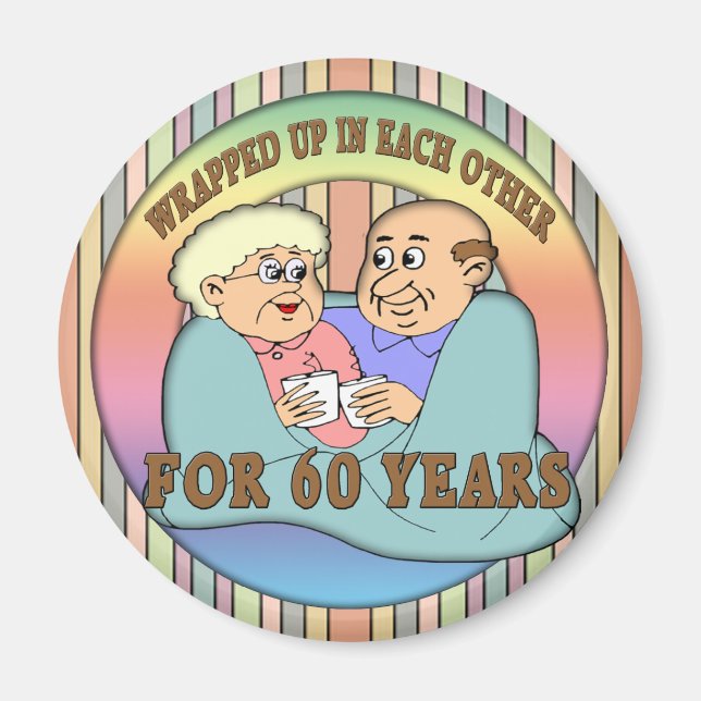 Aimant Cadeaux du 60e anniversaire du Mariage (Devant)