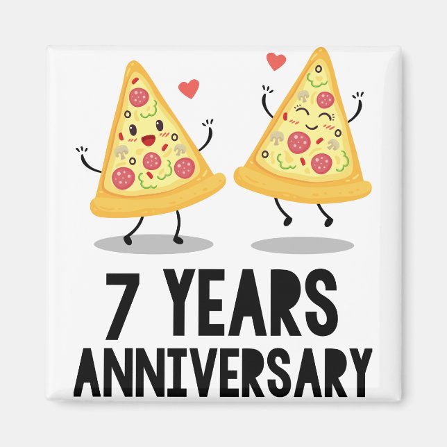 Aimant Cadeaux du 7e anniversaire (Devant)