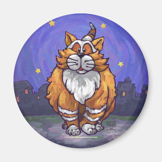 Aimant Cadeaux et accessoires de chats de gingembre (Devant)