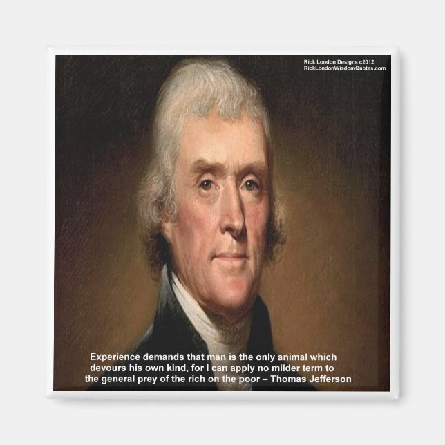 Aimant Cadeaux et Cartes Thomas Jefferson Trickle Down (Devant)