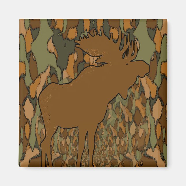 Aimant Cadeaux et invitations camouflage d'orignal (Devant)