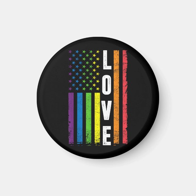 Aimant Cadeaux Gay Pride Hommes Femmes LGBT Drapeau Arc-e (Devant)