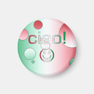 Aimant Cadeaux italiens : Visage bonjour/Ciao