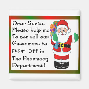 Aimant Cadeaux orientés de Noël de pharmacien