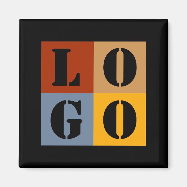 Aimant Cadeaux personnalisés modernes Noir Simple (Devant)