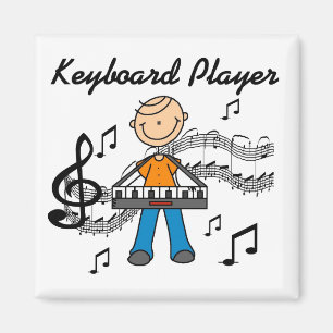 Aimant Cadeaux pour joueur de clavier homme en bonhomme a