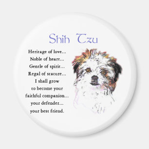 Aimant Cadeaux pour les amoureux de Shih Tzu