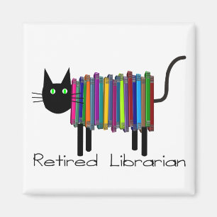 Aimant Cadeaux retirés de chat de livre de bibliothécai