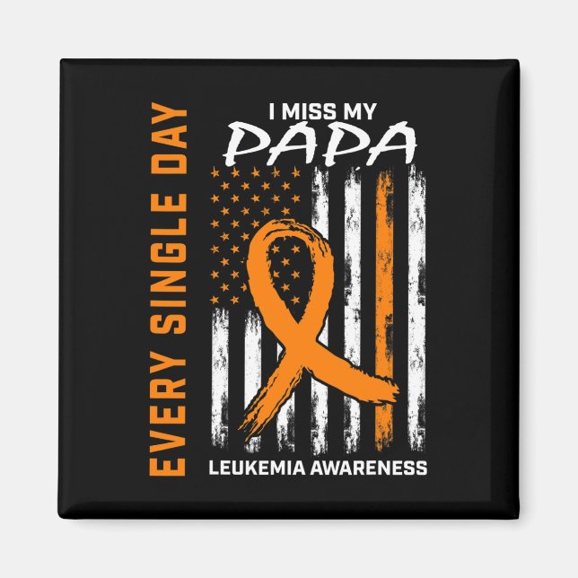 Aimant Cadeaux Sympathiques Perte De Papa Orange Leukemia (Devant)