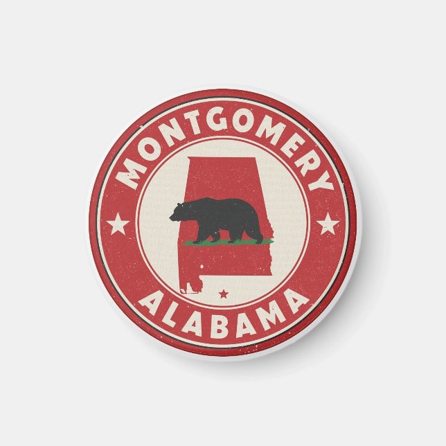 Aimant Cadeaux vintage Montgomery, Alabama (Devant)