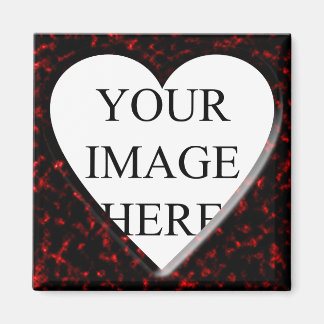 Aimant Cadre Carré en marbre rouge avec coeur
