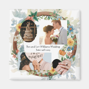 Aimant Cadre de cercle de mariage Texte Photo Ancre de Mé