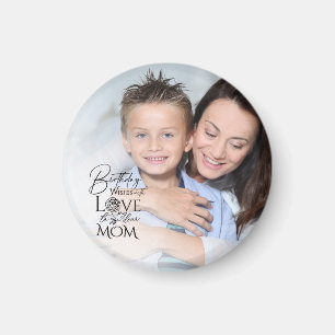 Aimant Cadre de Photo d'Anniversaire Minimaliste Calligra
