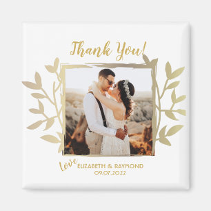 Aimant Cadre Gold Mariage de Merci photo nouvellement cr
