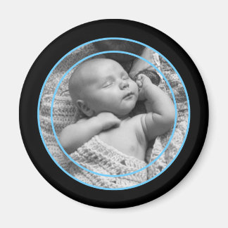 Aimant Cadre photo Bleu et Noir pour bébé