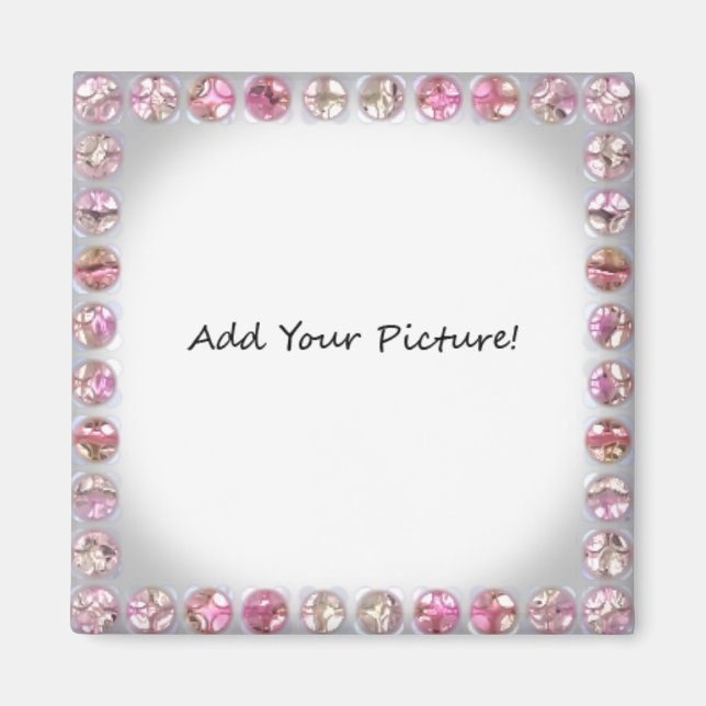 Aimant Cadre photo de bling ! Ajoutez votre propre photo. (Devant)