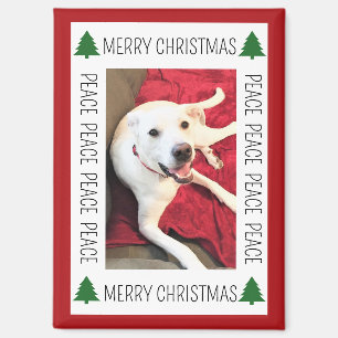 Aimant Cadre photo de Noël simple de chien drôle souriant