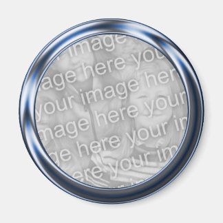 Aimant Cadre photo en métal bleu