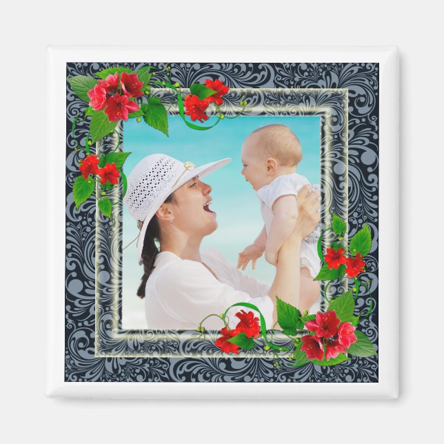 Aimant Cadre photo floral (Devant)