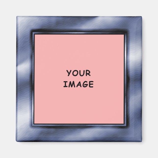 Aimant Cadre photo ombré bleu ardoise de style bordure (Devant)