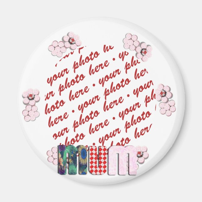 Aimant Cadre photo Patchwork 'MUM' (Devant)