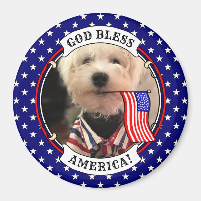 Aimant Cadre photo personnalisé USA American Flag Patriot (Devant)