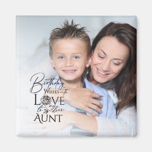 Aimant Cadre photo typographique d'anniversaire minimalis