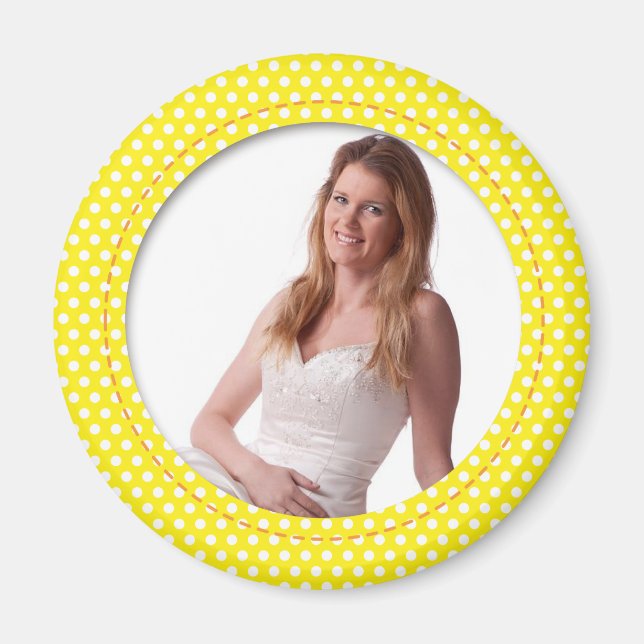 Aimant Cadre Polkadot en jaune (Devant)