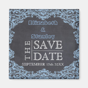 Aimant Cadre vintage et tableau de mariage Save the Date