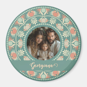 Aimant Cadres photo personnalisées Retro Sage & Sand Mand