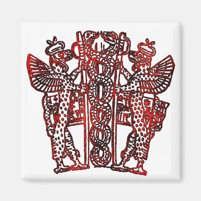 Aimant Caducée sumérienne antique (Devant)