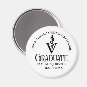 Aimant Caduceus vétérinaire Customisé noir Graduation
