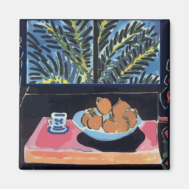 Aimant Café avec oranges et café (Devant)