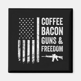 Aimant Café Bacon Armes & Dom - Barbecue Grill Drôle