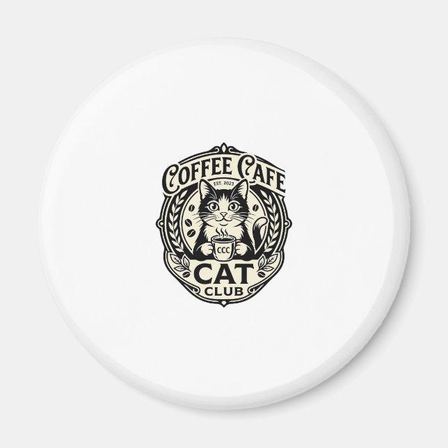 Aimant Café Café Chat Drôle Chat Graphique - Café Café Ch (Devant)