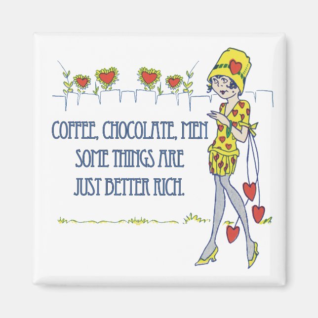 Aimant Café, chocolat, hommes (Devant)