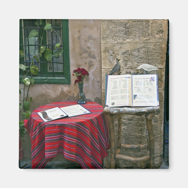 Aimant Café de trottoir, La Canée, Crète, Grèce (Devant)