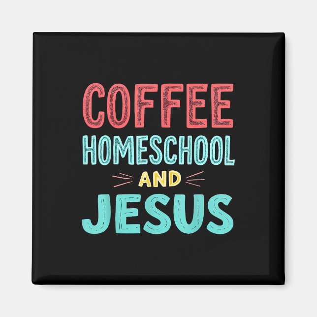 Aimant Café École à la maison et Jésus École à la maison  (Devant)