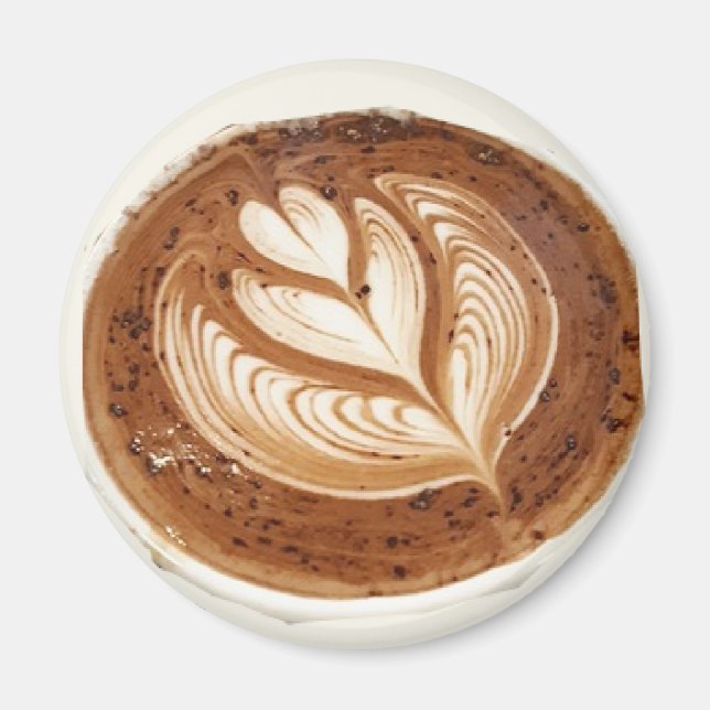 Aimant Café en latte de fleurs (Devant)