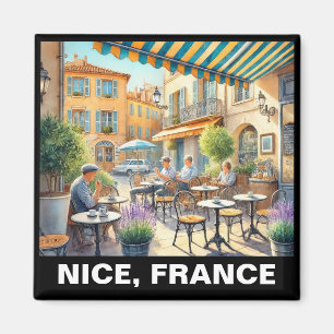 Aimant Café en plein air à Nice France Mug