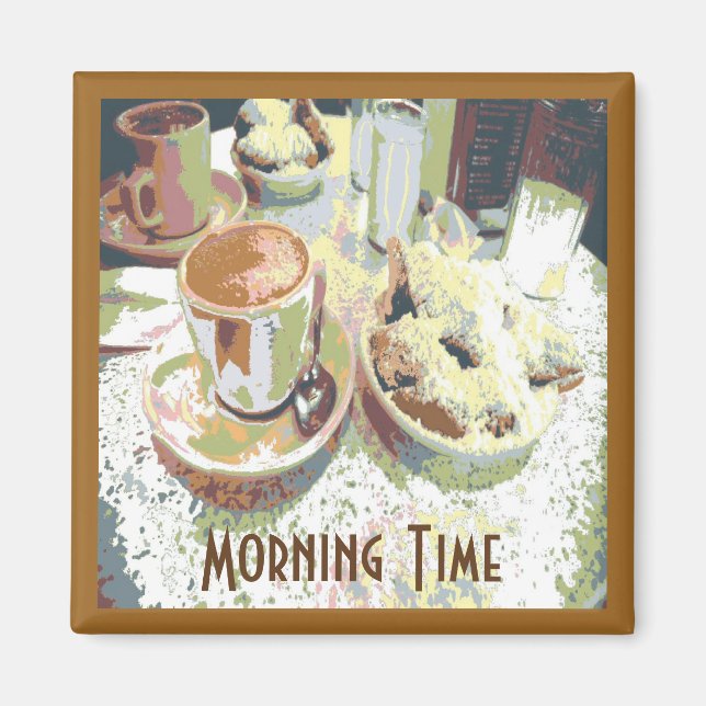 Aimant Café et Bignets New Orleans Café Aulait Donuts (Devant)