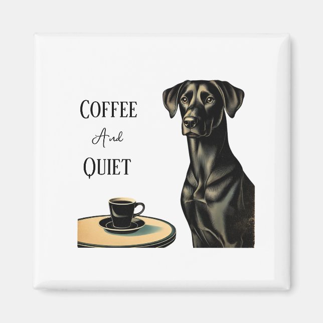 Aimant Café et calme Black Lab (Devant)