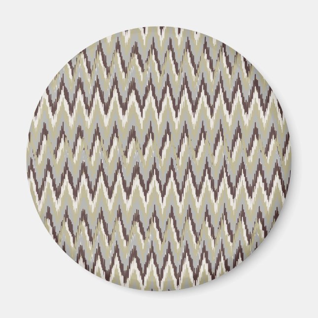 Aimant Café et Sage iKat ZigZag Motif (Devant)