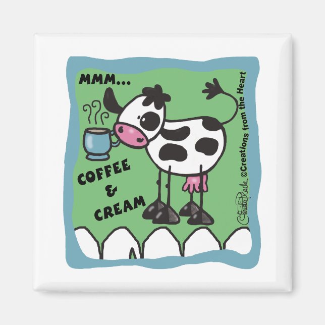 Aimant Café et vache à la crème (Devant)